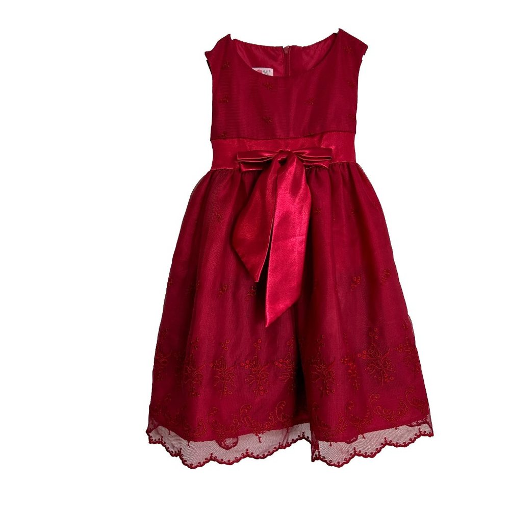 Katie  M Girls Toddler 3T Dress Red Dressy Valentines Christmas Party Church